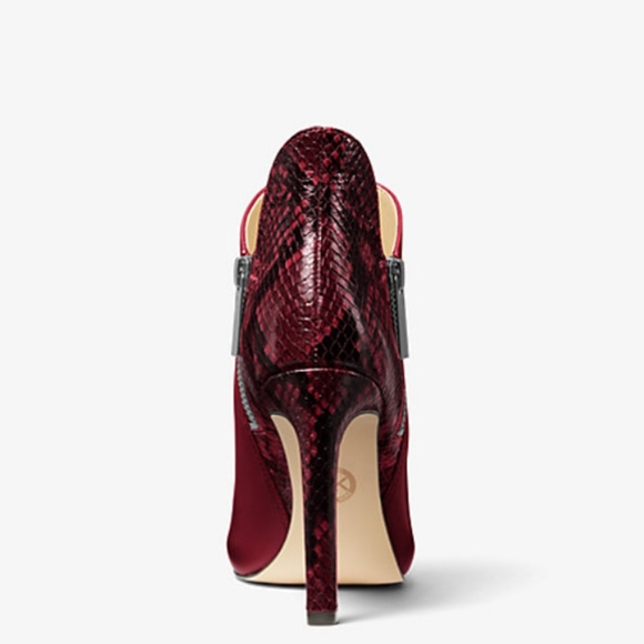 🆕Michael Kors Alane Leather & Python Snake Embossed Open Toe Bootie Size 7 - Picture 5 of 9